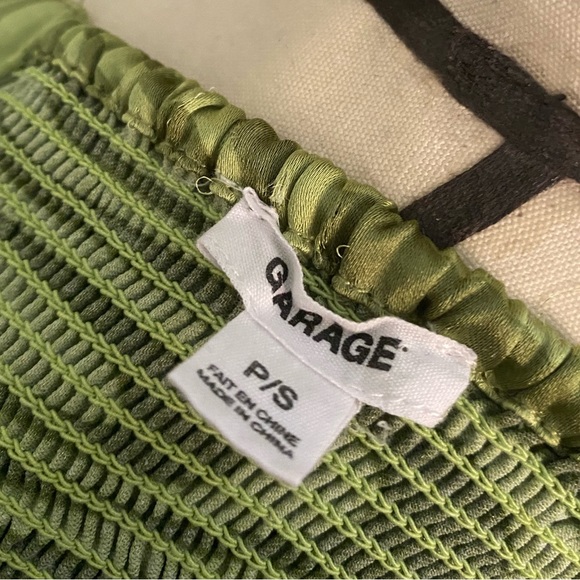 Garage Satin Halter & Flare Dress | Green | Size: S - Picture 3 of 3